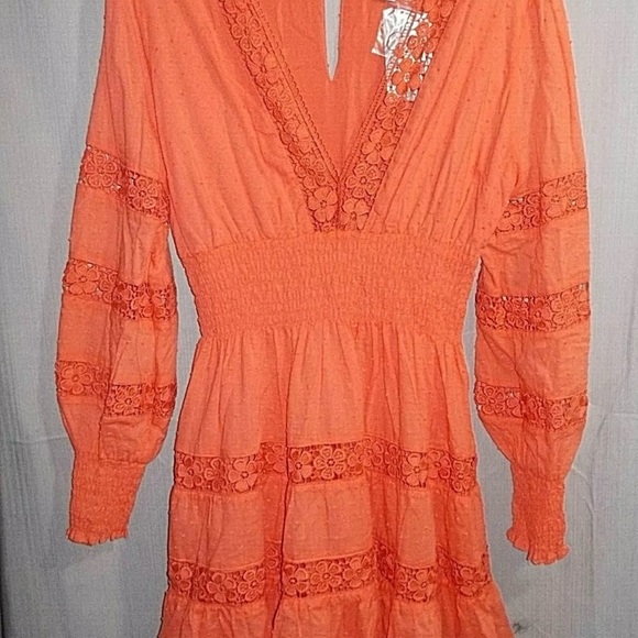 โจCoral Boho Chic Mini Dress - Size L (NWT) โจ - Picture 2 of 9